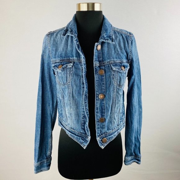 American Eagle Outfitters Jackets & Blazers - American Eagle AE Womens Small S Denim Jean Jacket Button Down Long Sleeves